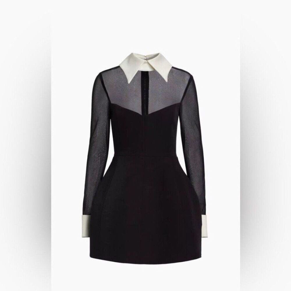 New Bronx and Banco Wednesday Long-Sleeve White Collar Minidress - Picture 15 of 16